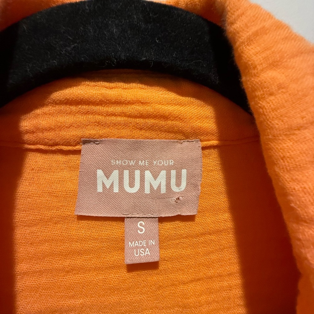 Show Me Your MuMu Vibrant Orange Swim Cover-Up 100% Cotton - Picture 5 of 7